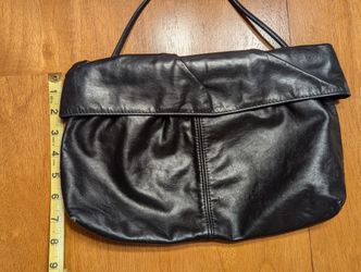 Black Leather Clutch/Shoulder Bag $25