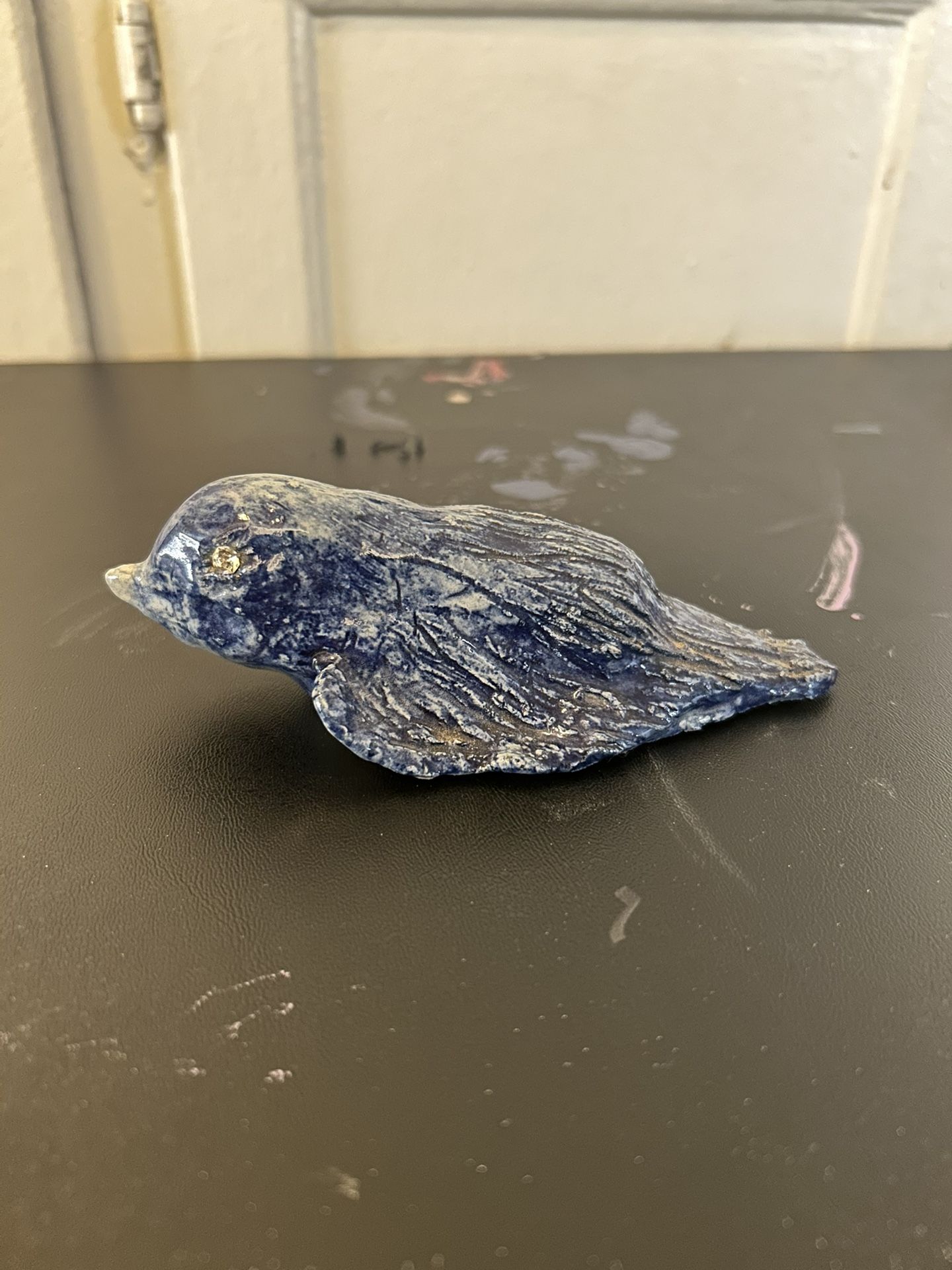 Vintage Carved Sodalite Stone bird Figure