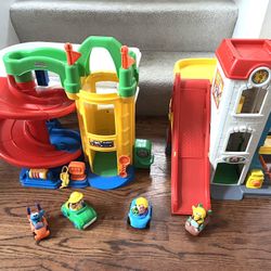 Fisher Price Little People Garage, Car Track With Cars ($40 For All)