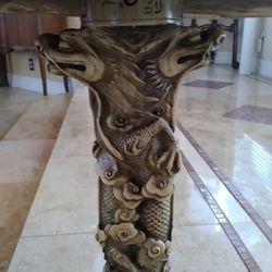 Antique Table And Asian Items