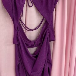 Purple Sexy Shimmery Tie Dress