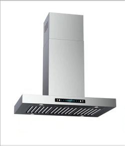 30 in. 900 CFM Ducted Island Range Hood in Stainless Steel with LCD Gesture Control, 4-Speed and LED Lights