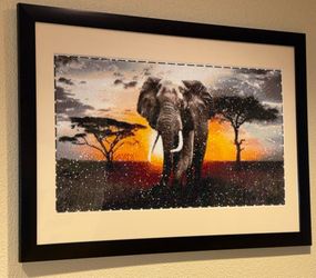 African Safari Sunrise Elephant Large Acrylic Full 5D Diamond Painting