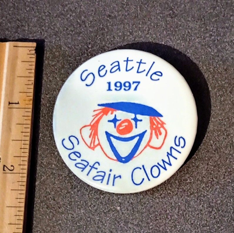 1997 Seattle Washington Seafair Clowns Vintage Collectible Button Pinback Lapel Pin A-1