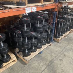 Rubber Urethane Dumbbell Sets 5-50 5-75