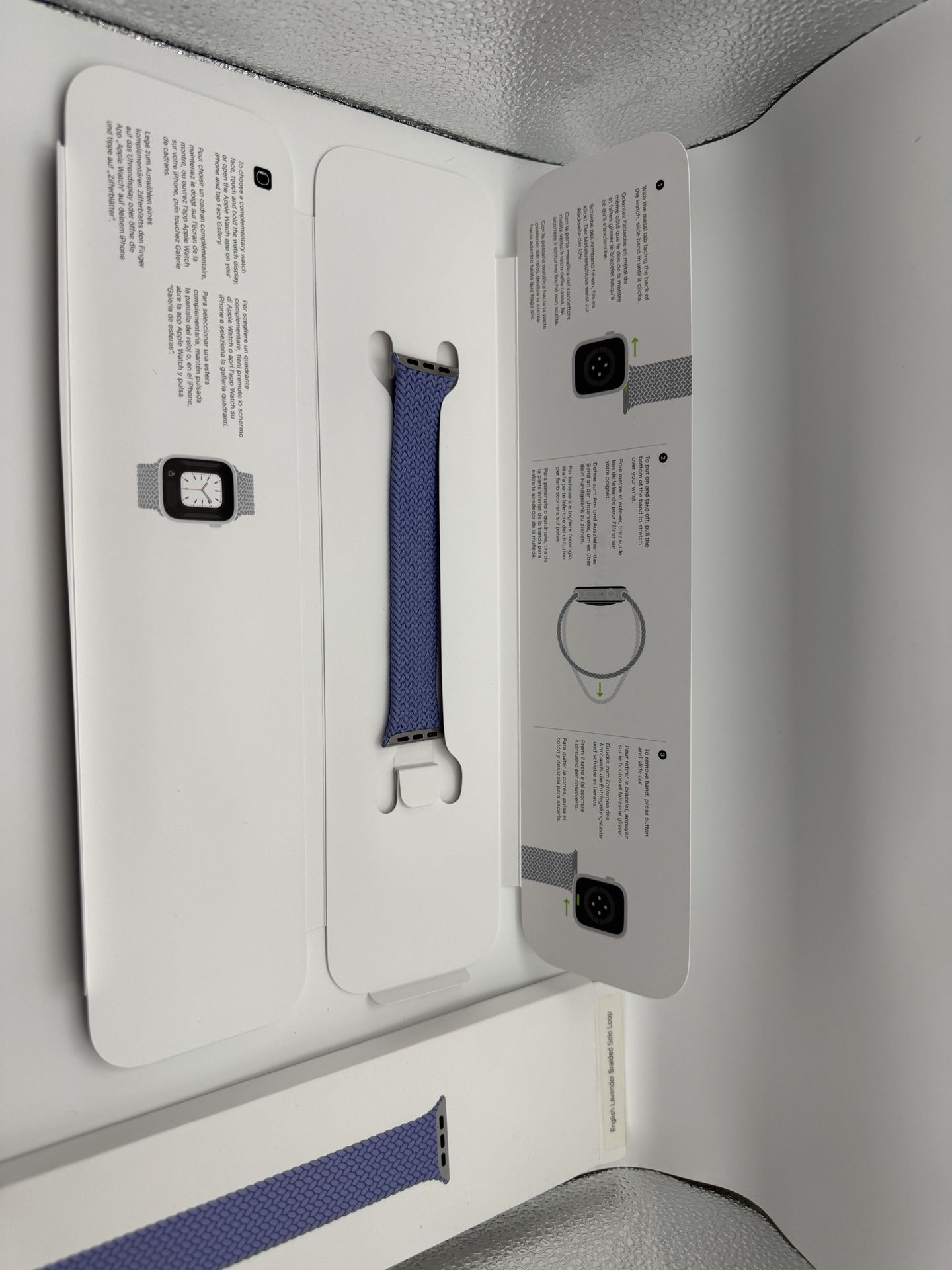 Apple Watch Braided Solo Loop 41mm – English Lavender – Size 4 (ML4E3AM/A)