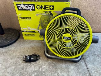 RYOBI ONE+ 18V Cordless Hybrid WHISPER SERIES 14 in. Air Cannon Fan (Tool Only)