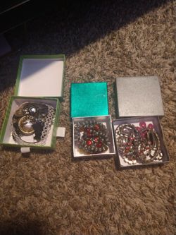 3 boxes of costume jewelry bundle