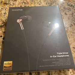 Unopened Triple Driver In Ear 1 More headphones
