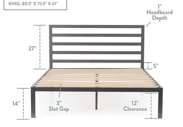 Silver King-Size Bed Frame (Frame Only)