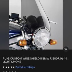 PUIG CUSTOM WINDSHIELD II BMW R1200R 06-14 LIGHT SMOKE