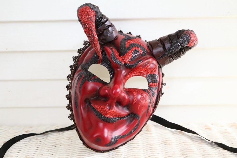 Hand Painted Venetian Devil Halloween Mask
