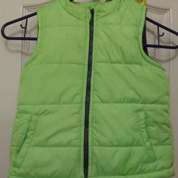 Kids Toughskins Puffed Green Vest Size Small