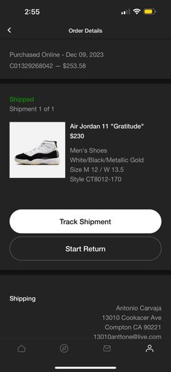 Jordan Gratitude 11 Size 12