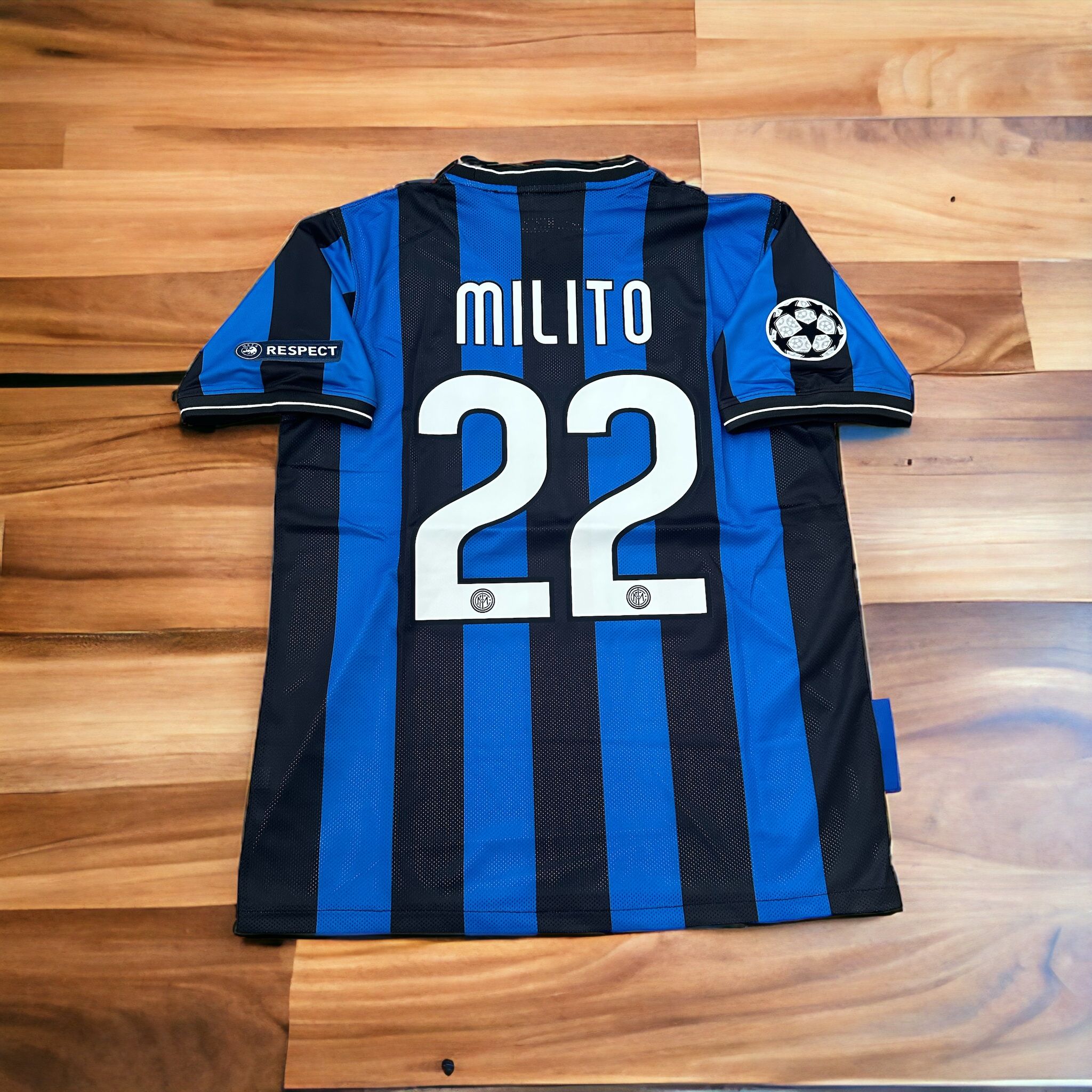 Inter Milan Diego Milito UCL Final’s 2010 Soccer Jersey Retro #22 Blue size XL