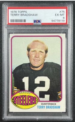 TERRY BRADSHAW PSA 6 1976 TOPPS #75 STEELERS VINTAGE FOOTBALL HOF