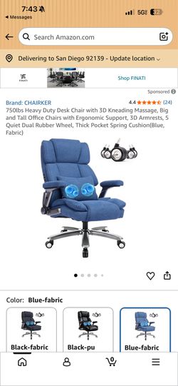 Heavy Duty Desk Chair with 3D Kneading Back Massager