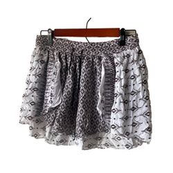 Zara Aztec mini skirt layered ruffled bohemian short women’s Sz small  Waist 14” across  Length 14”  No brand or size tag 