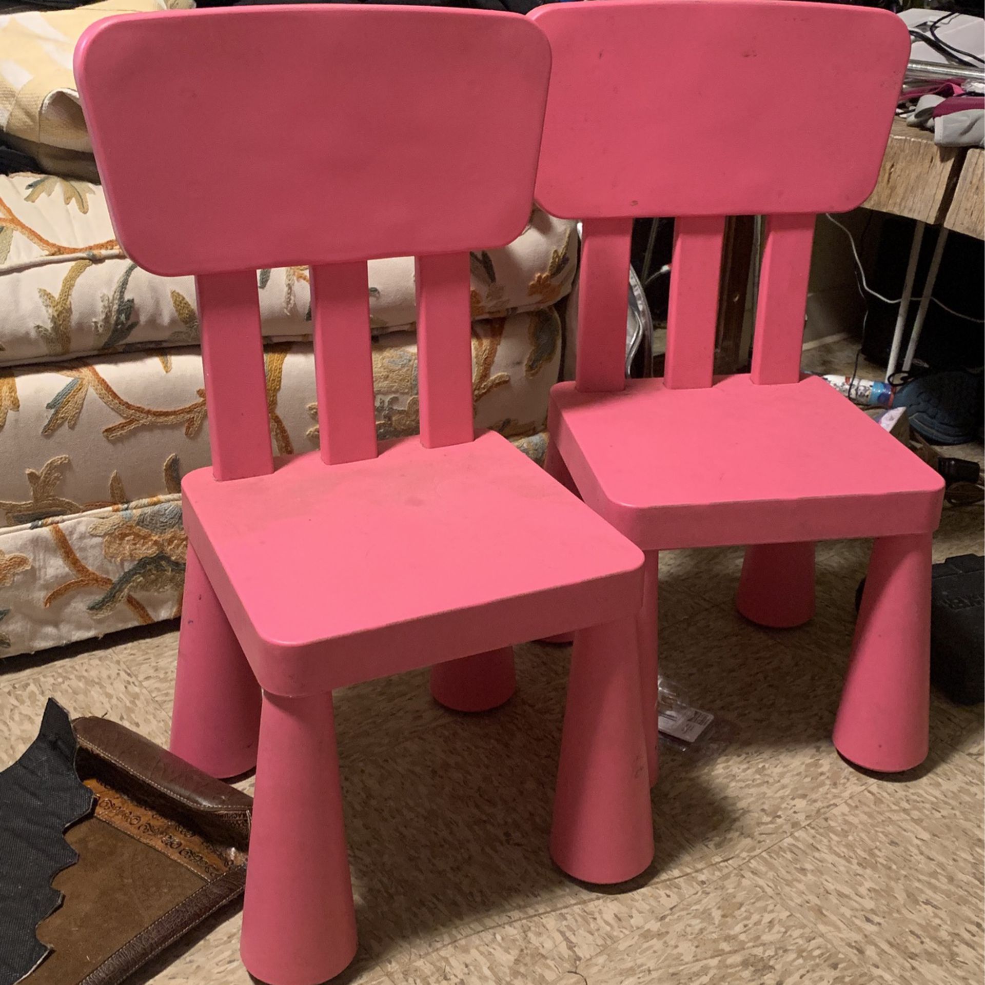 2 Pink Children Chairs