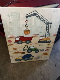 Kids Construction Canvas Picture 