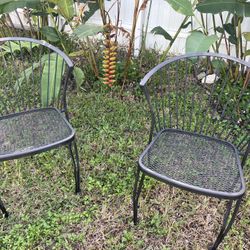 Mid- Century Wrought Iron Chairs 