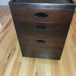 Stackable wooden storage drawers with removable tray top