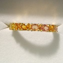 Very Lovely 🆕 Genuine Sapphire 14k Yellow Gold Band Style Ring!