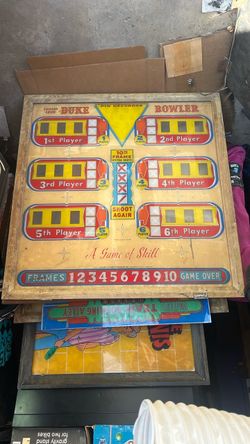 Duke bowler vintage Arcade bowler backglass