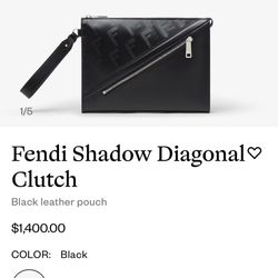 Fendi Shadow Diagonal Clutch Black
