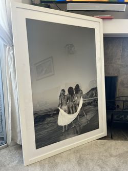 black & white models in Malibu framed