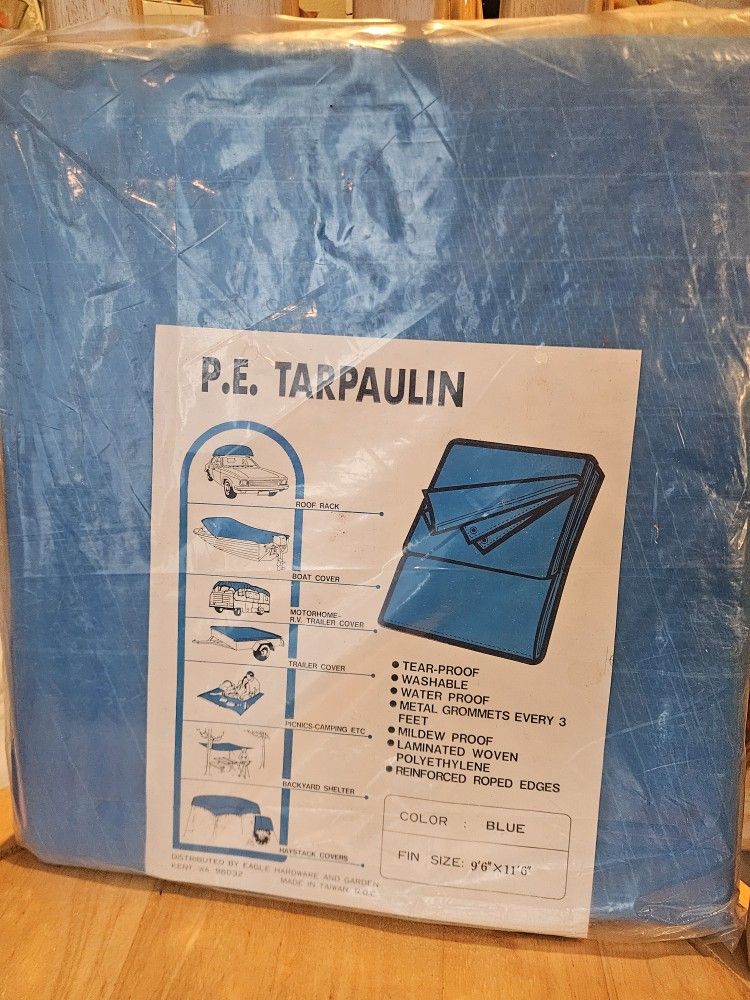 Brand New 10x12 Tarp Reinforced Canopy (Finished Size 9'.6 x 11'.6)