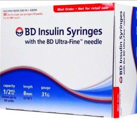 BD Insulin Syringes Ultra-Fine 31G 1/2mL 90ct