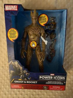 Groot and rocket  talking action figure