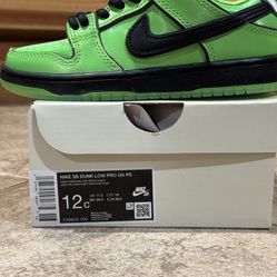 Nike SB Dunk Powerpuff Buttercup Size 12c