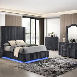 5 PC BEDROOM SET NEW IN BOX (MATTRESS SOLD SEPARATELY)