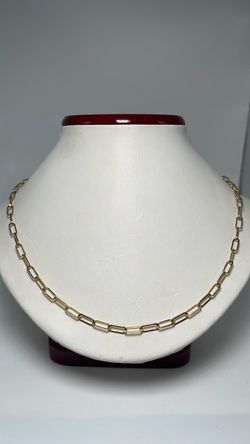 18k gold paperclip chain 18” necklace