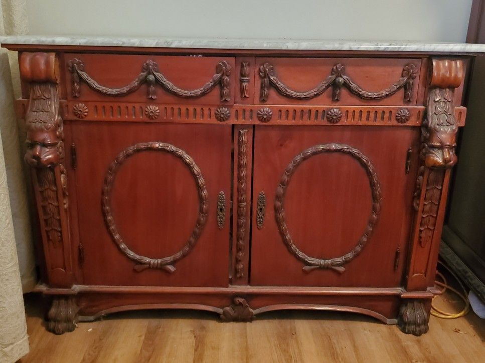Antique Dresser With Key For Doors