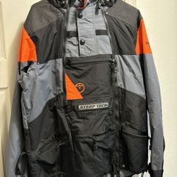 The North Face Unisex Steep Tech Jacket Streetwear Ski Shell Grey Black Orange M