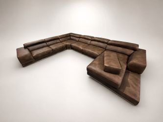 Modern Brown  desing Leather Sectional Sofa