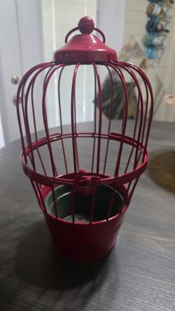Birdcage plant holder vintage iron