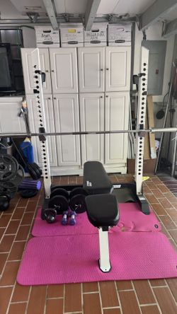 Pro Series Squat Rack + Inspire Olympic Barbell + Bench
