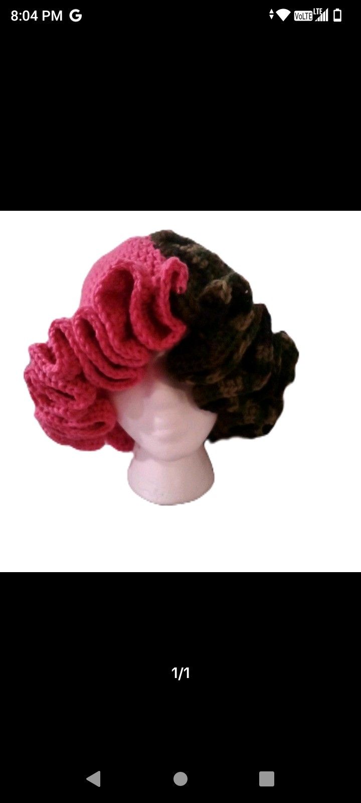Pink And Camouflage Ruffle Hat