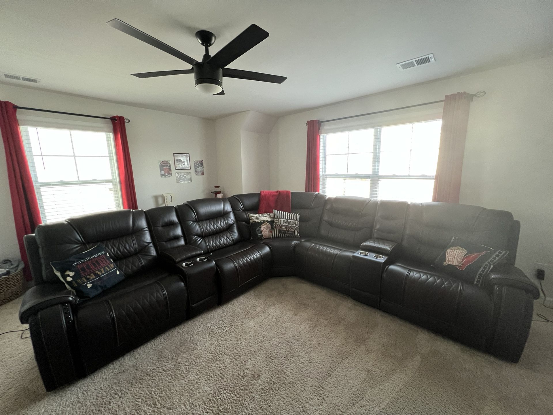 Leather Reclining Sectional 
