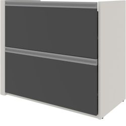 Bestar Connexion Add-On 2 Drawer Lateral File Cabinet, 34W, Slate/Sandstone