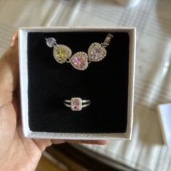 Moissanite Ring And Bracelet 