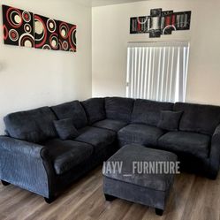 New Black Sectional