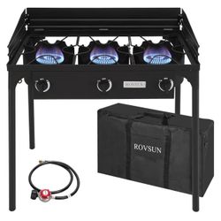 2/3 Burner Outdoor Propane Gas Stove High Pressure Stand Cooker for Backyard Cooking Camping Home Brewing Canning Turkey Frying, 20 PSI CSA Listed Reg