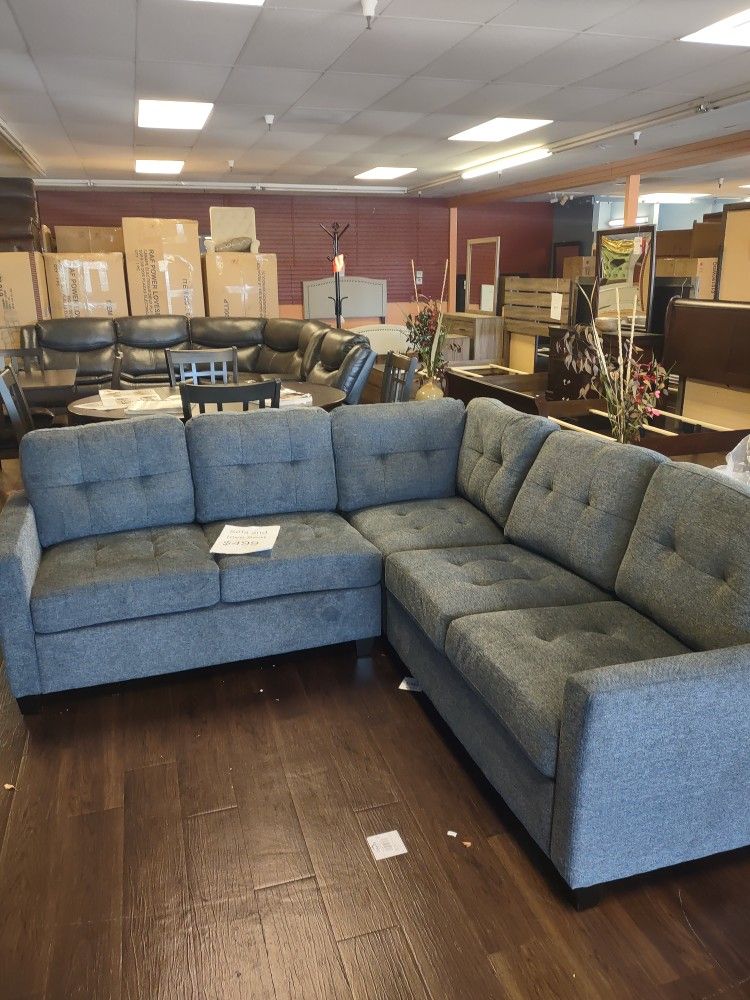 Sectional Sofa Or Sofa And Loveseat In Dark Grey