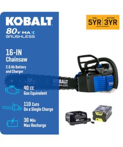 Kobalt 80V Max 16-Inch Brushless Chainsaw
