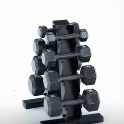 Brand new dumbbells 5-20 lbs with weight rack